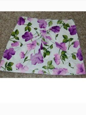 Carabella Sarong Swimsuit Coverup Wrap Womens OS Purple White Floral Tie Waist